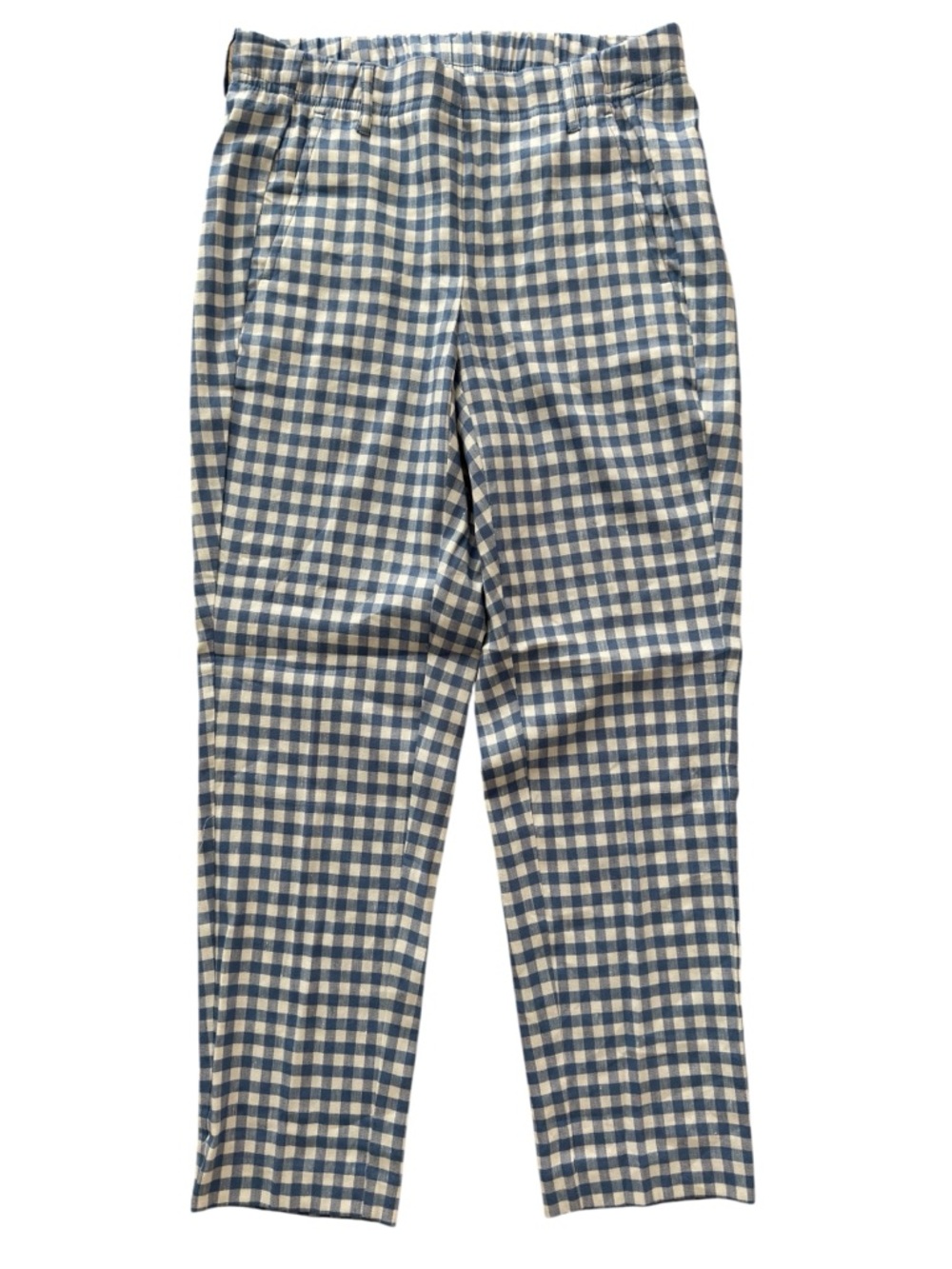J.Jill Linen Blend Gingham Checkered Blue Pants Size XS - Picture 4 of 4